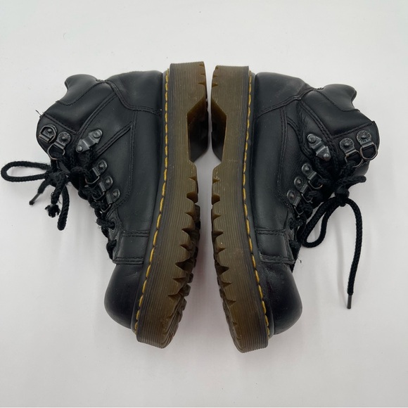 Dr. Martens 8699 Shoes Size 5 Black Leather Round Toe Lace Up Bex Sole Boots - Picture 14 of 16